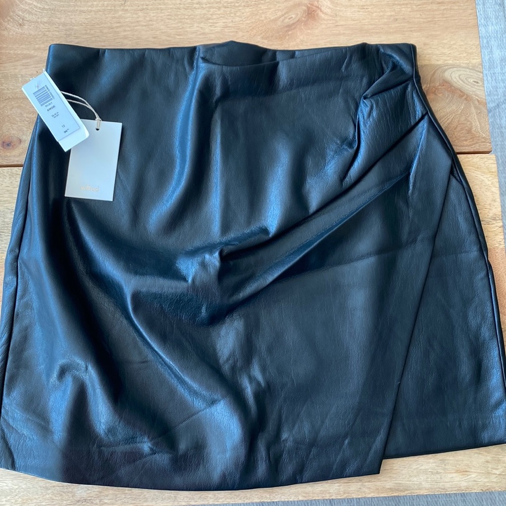 Aritzia Black Faux Leather Mini Skirt